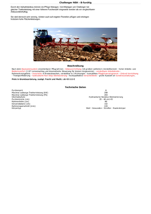 Pluhy Kuhn Challenger 9E NSH