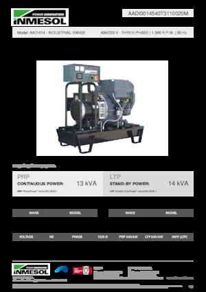 Naftové elektrocentrály INMESOL AAD-014