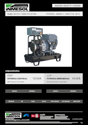 Naftové elektrocentrály INMESOL AAD-014