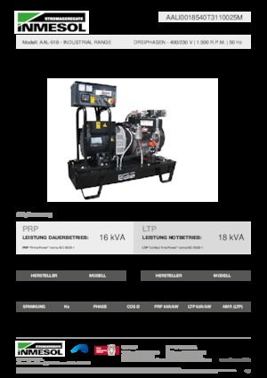 Naftové elektrocentrály INMESOL AAL-018