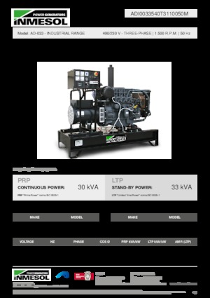 Naftové elektrocentrály INMESOL AD-033