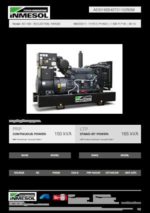 Naftové elektrocentrály INMESOL AD-165