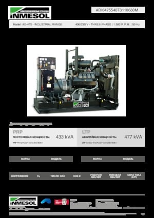 Naftové elektrocentrály INMESOL AD-475
