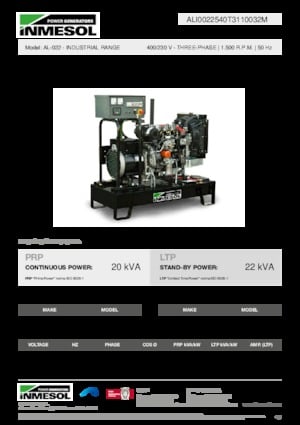 Naftové elektrocentrály INMESOL AL-022