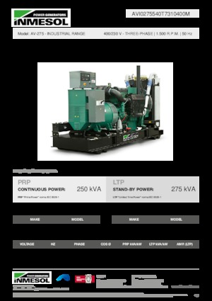 Naftové elektrocentrály INMESOL AV-275