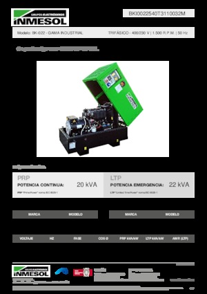 Naftové elektrocentrály INMESOL BK-022