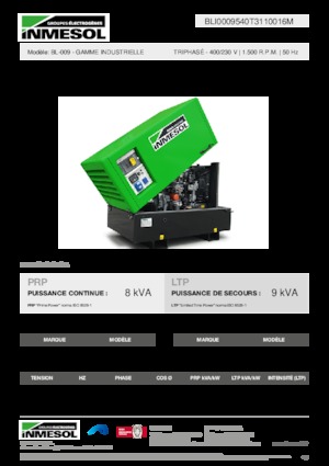 Naftové elektrocentrály INMESOL BL-009