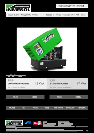 Naftové elektrocentrály INMESOL BL-017