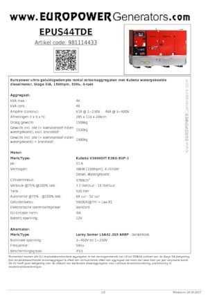 Naftové elektrocentrály Europower EPUS44TDE (LS)