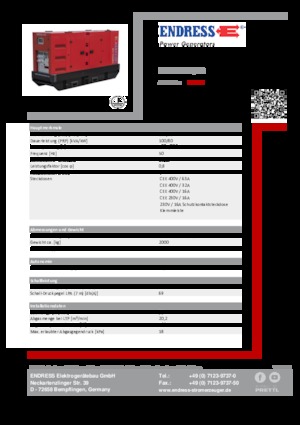 Naftové elektrocentrály Endress ESE 110 IW/RS