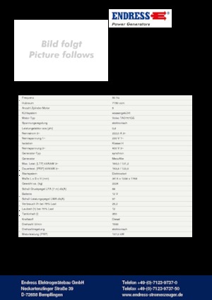 Naftové elektrocentrály Endress ESE 165 VW/AS