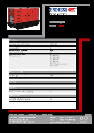Naftové elektrocentrály Endress ESE 180 JW/RS