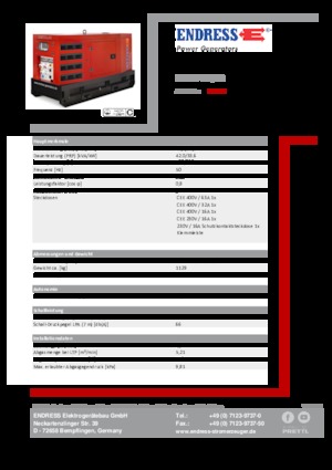 Naftové elektrocentrály Endress ESE 45 YW/RS