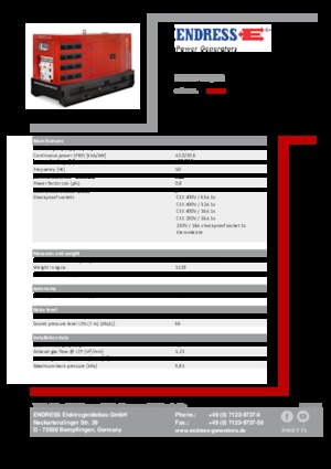 Naftové elektrocentrály Endress ESE 45 YW/RS