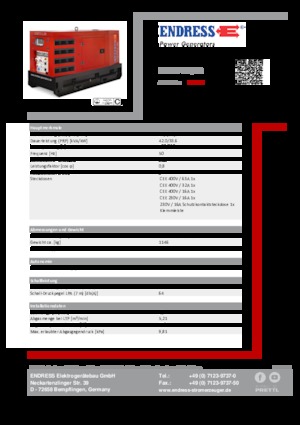 Naftové elektrocentrály Endress ESE 50 YW/RS