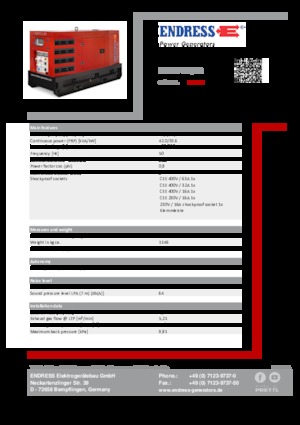 Naftové elektrocentrály Endress ESE 50 YW/RS