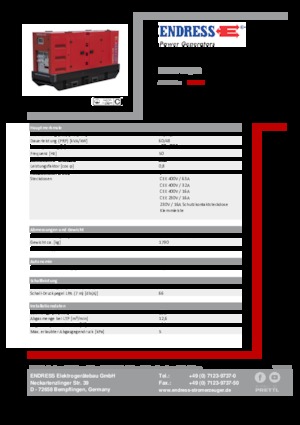 Naftové elektrocentrály Endress ESE 67 IW/RS
