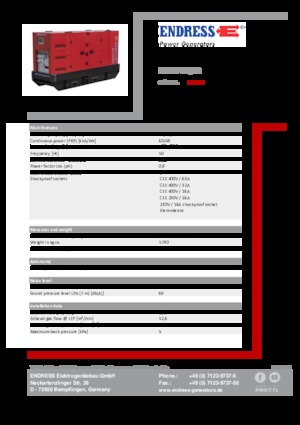 Naftové elektrocentrály Endress ESE 67 IW/RS