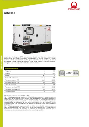 Naftové elektrocentrály PRAMAC Lifter GRW 35 Y