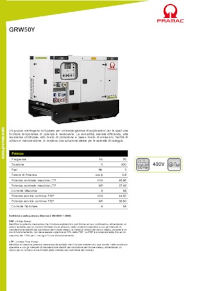 Naftové elektrocentrály PRAMAC Lifter GRW 50 Y