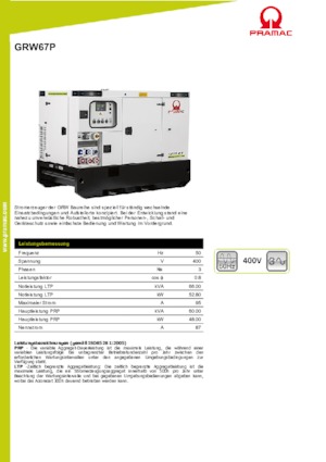 Naftové elektrocentrály PRAMAC Lifter GRW 67 P