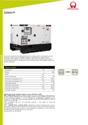 Naftové elektrocentrály PRAMAC Lifter GRW 67 P