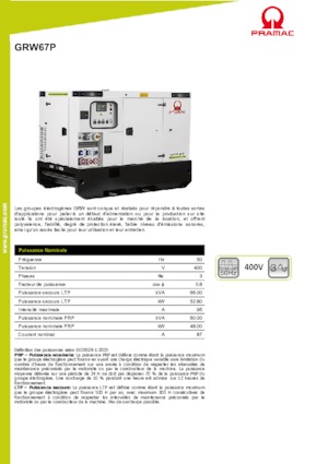 Naftové elektrocentrály PRAMAC Lifter GRW 67 P