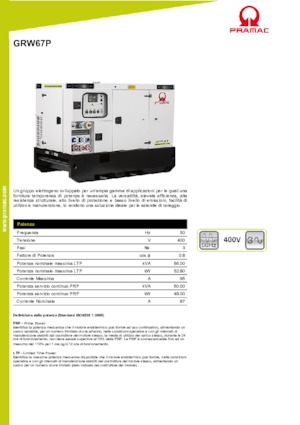 Naftové elektrocentrály PRAMAC Lifter GRW 67 P