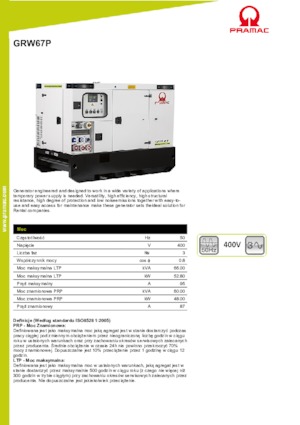 Naftové elektrocentrály PRAMAC Lifter GRW 67 P