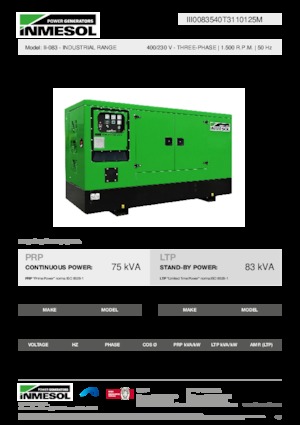 Naftové elektrocentrály INMESOL II-083