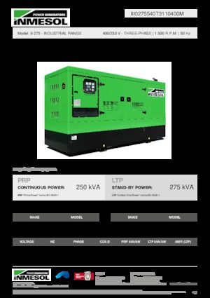 Naftové elektrocentrály INMESOL II-275