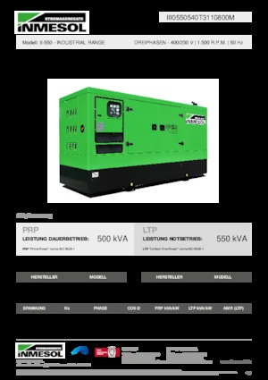 Naftové elektrocentrály INMESOL II-550