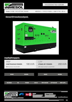 Naftové elektrocentrály INMESOL IV-200