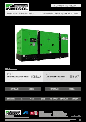 Naftové elektrocentrály INMESOL IV-550
