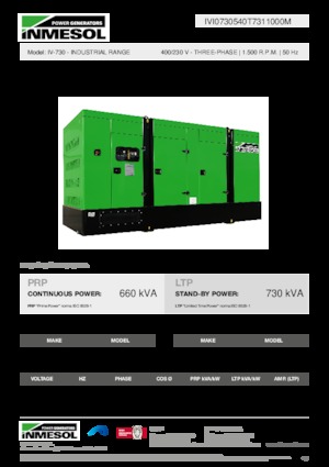 Naftové elektrocentrály INMESOL IV-730