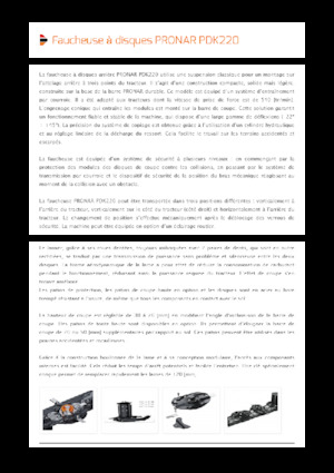 Zadní diskové žací lišty bez kondicionéru Pronar PDK 220