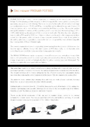 Zadní diskové žací lišty bez kondicionéru Pronar PDT 300