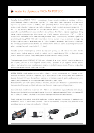 Zadní diskové žací lišty bez kondicionéru Pronar PDT 300