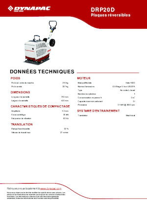 Reverzní vibrační desky Dynapac DRP20D