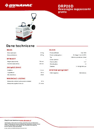 Reverzní vibrační desky Dynapac DRP20D