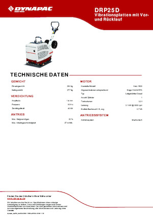 Reverzní vibrační desky Dynapac DRP25D