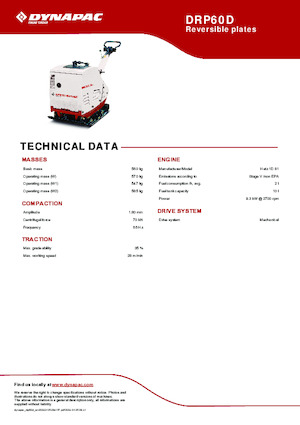 Reverzní vibrační desky Dynapac DRP60D