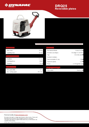 Reverzní vibrační desky Dynapac DRQ25