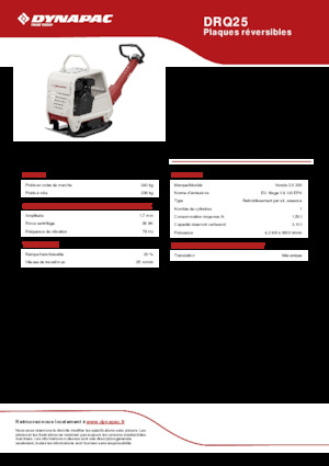 Reverzní vibrační desky Dynapac DRQ25