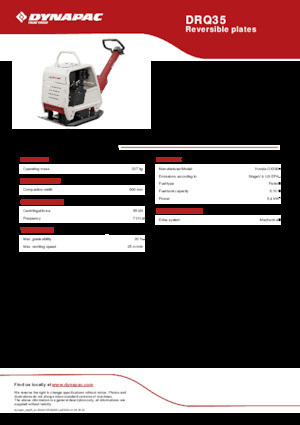 Reverzní vibrační desky Dynapac DRQ35