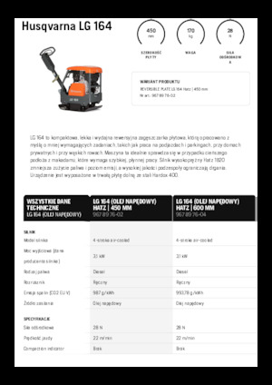 Reverzní vibrační desky Husqvarna LG 164