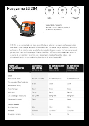 Reverzní vibrační desky Husqvarna LG 204