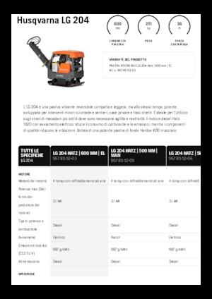 Reverzní vibrační desky Husqvarna LG 204