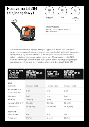 Reverzní vibrační desky Husqvarna LG 204