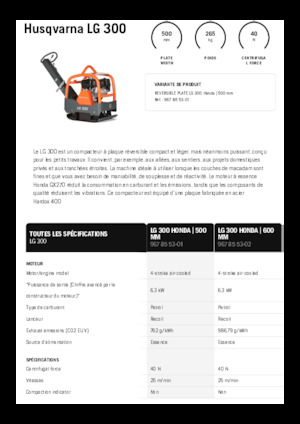 Reverzní vibrační desky Husqvarna LG 300